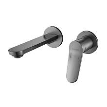 Смеситель для раковины встраиваемый Shevanik S4341T, оружейная сталь