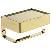 Держатель для туалетной бумаги с полочкой Grocenberg AC0050GO, золото