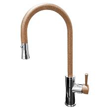 Смеситель для кухни с выдвижным изливом GranFest 7652, терракот