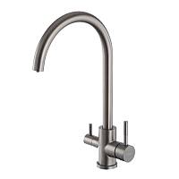 Смеситель для кухни с подключением фильтра FRAP F43899-49, оружейная сталь