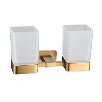 Стакан для ванной комнаты двойной Shevanik SG5622G, золотой сатин