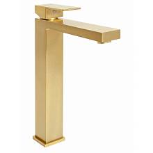 Смеситель для раковины высокий Hansberge H2070MG, матовое золото