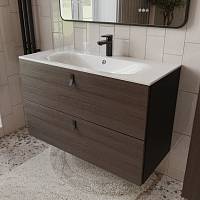 Тумба с раковиной подвесная (100см) Terminus Kontur KON101002200001O, венге/графит