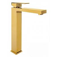 Смеситель для раковины высокий Hansberge H2070GO, золото