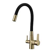 Смеситель для кухни с подключением фильтра для воды D-Lin D159317-AJ, золотой/черный
