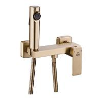 Гигиенический душ со смесителем Rose R1805G-1, золотой сатин