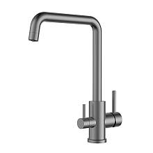 Смеситель для кухни с подключением фильтра Voda Kitchen FW519GM, оружейная сталь