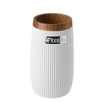Стакан для ванной комнаты FIXSEN WHITE BOOM FX-412-3, белый/коричневый