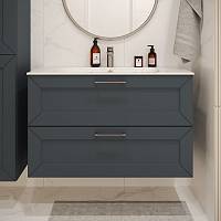 Тумба с раковиной подвесная (100см) Terminus Victoria VIC101002703101O, серый шёлк