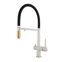 Смеситель для кухни с подключением фильтра Rivelato Adria 1523517, иней/золото