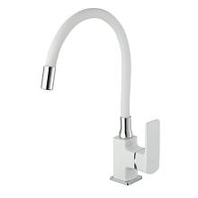 Смеситель для кухни с гибким изливом FRUD R43153, белый