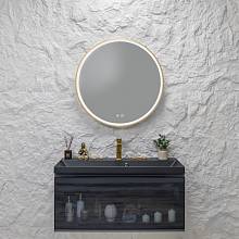Зеркало Silver Mirrors Делуна/Deluna D800 2.2 (TX ,алюм. профиль, цвет золото, подогрев, сенсорный выключатель)