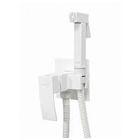 Смеситель встраиваемый с гигиеническим душем Hansberge H3077WW, белый