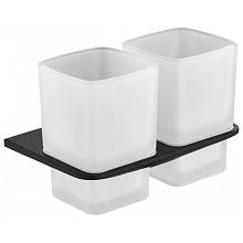 Стакан для ванной комнаты двойной Grocenberg AC0056BL, черный