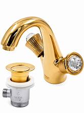 Смеситель для раковины с донным клапаном Fiore VENERE SKY (SWAROVSKI®) 13OO0623, золото