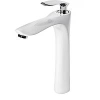 Смеситель для раковины высокий Grocenberg GB3001WC, белый/хром