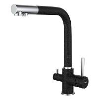Смеситель для кухни с подключением фильтра GranFest 3611, черный