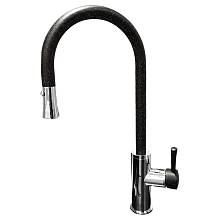 Смеситель для кухни с выдвижным изливом GranFest 7652, черный