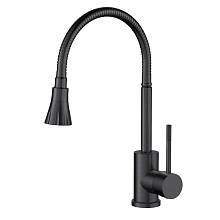 Смеситель для кухни с гибким изливом Voda Kitchen KF 36B, черный