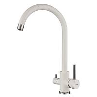 Смеситель для кухни с подключением фильтра GranFest Z-5420, белый