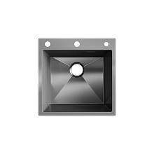 Кухонная мойка Ulgran Steel 500х500, черная брашированная сталь