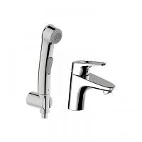 Смеситель для раковины с гигиеническим душем Bravat Drop-D F148162C-1, хром