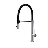 Смеситель для кухни с гибким изливом и режимом "душ" Knotlor SS-17, матовая сталь