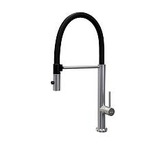 Смеситель для кухни с гибким изливом и режимом "душ" Knotlor SS-17, матовая сталь