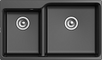 RIVELATO Мойка AXEL 90D  2-чаши 870*520мм antracite арт.