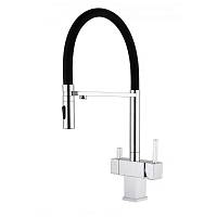 Смеситель для кухни с гибким изливом и подключением фильтра Grocenberg GB4098CR, хром