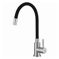 Смеситель для кухни с гибким изливом Esko Snake K44 B, сатин/черный