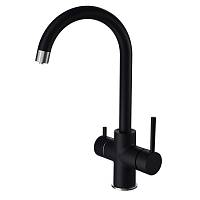 Смеситель для кухни с подключением фильтра GranFestGF-Z-5422, черный