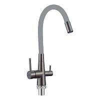 Смеситель для кухни с подключением фильтра воды Fmark FS1062-Q04, графит/серый
