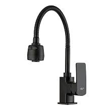 Смеситель для кухни с гибким изливом и режимом душ FRUD R44152, черный