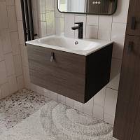 Тумба с раковиной подвесная (60см) Terminus Kontur KON10601200001O, венге/графит