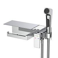 Гигиенический душ со смесителем и полочкой FRAP F2076, хром