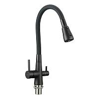 Смеситель для кухни с подключением фильтра воды Fmark FS1062-H01-2, черный