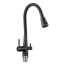 Смеситель для кухни с подключением фильтра воды Fmark FS1062-H01-2, черный