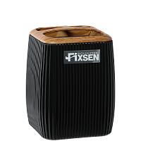 Стакан для ванной комнаты FIXSEN BLACK WOOD FX-401-3, черный/коричневый