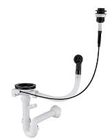 GRANFESTСифон одинарный 3 1/2" черный  п/авт с круглым переливом и отводом  арт. GF-