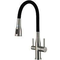 Смеситель для кухни с гибким изливом и подключением фильтра GAPPO G4399-65, сатин