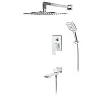 Душевая система встраиваемая Hansberge H6077W, белый/хром