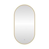 Зеркало с подсветкой LED Fixsen FX-3120G овальное 50х120 см, золотой сатин