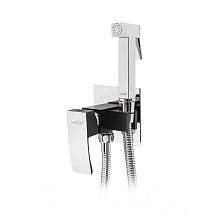 Смеситель встраиваемый с гигиеническим душем Hansberge H3077BC, хром/черный