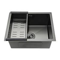 Кухонная мойка с коландером GAPPO GS5040-6, оружейная сталь