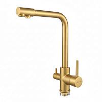 Смеситель для кухни с подключением фильтра Maretti Project Gold PG31RZF15, золотой сатин