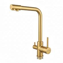 Смеситель для кухни с подключением фильтра Maretti Project Gold PG31RZF15, золотой сатин