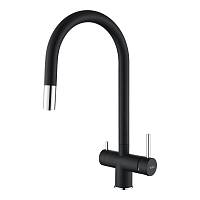 Смеситель для кухни с подключением фильтра Rivelato Trevi 2433505, антрацит/хром