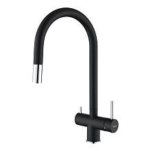 Смеситель для кухни с подключением фильтра Rivelato Trevi 2433505, антрацит/хром