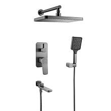 Душевая система встраиваемая Shevanik S9935T, оружейная сталь